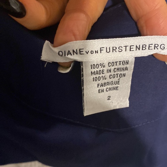 DIANE VON FÜRSTENBERG COTTON NAVY GORGEOUS TOP - Picture 10 of 13